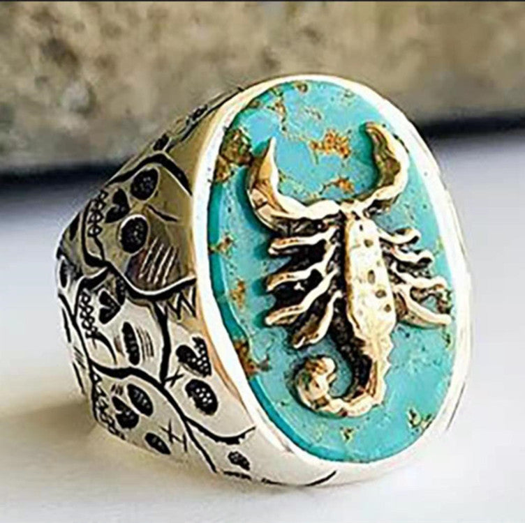 Wholesale Alloy Turquoise Men Ring